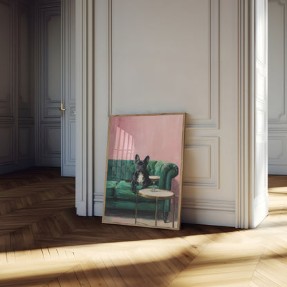 Cocktail French Bulldog Poster