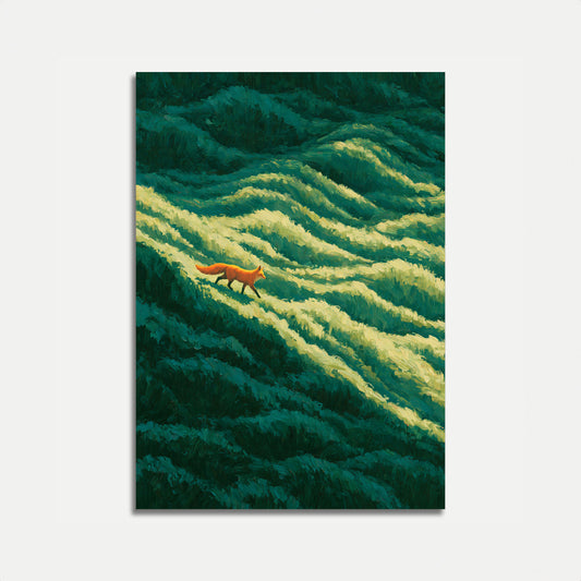 Vos in de grasland poster