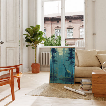 Misty Brontosaurus Forest Poster