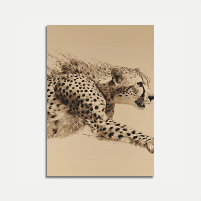 Póster de movimiento de guepardo veloz