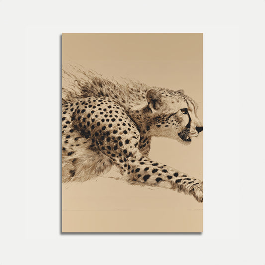 Póster de movimiento de guepardo veloz