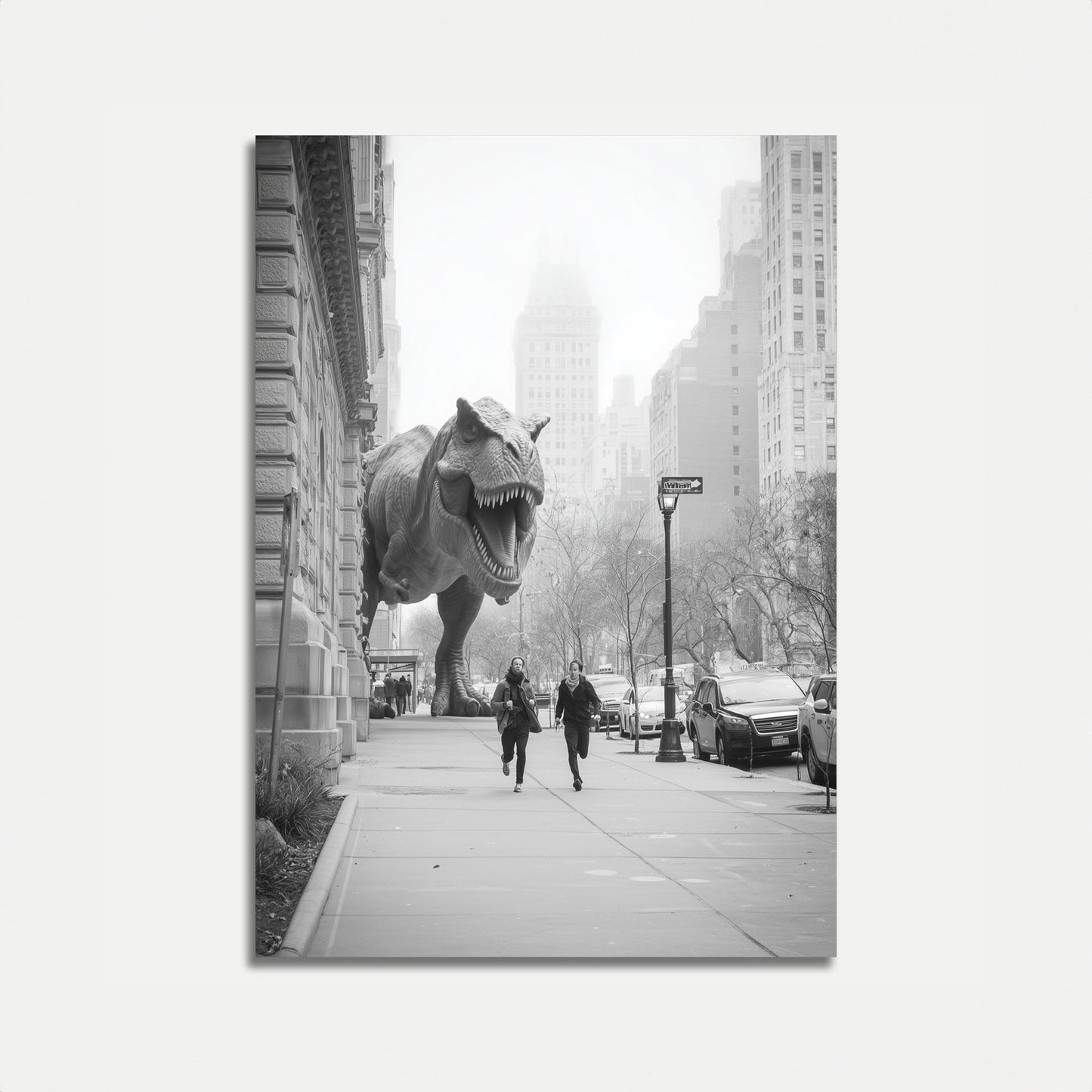 City Dinosaur Chase Poster