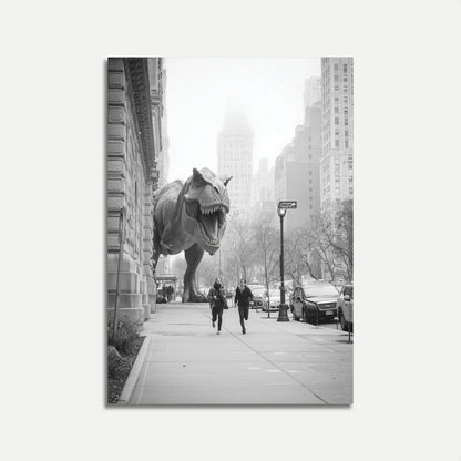 City Dinosaur Chase Poster