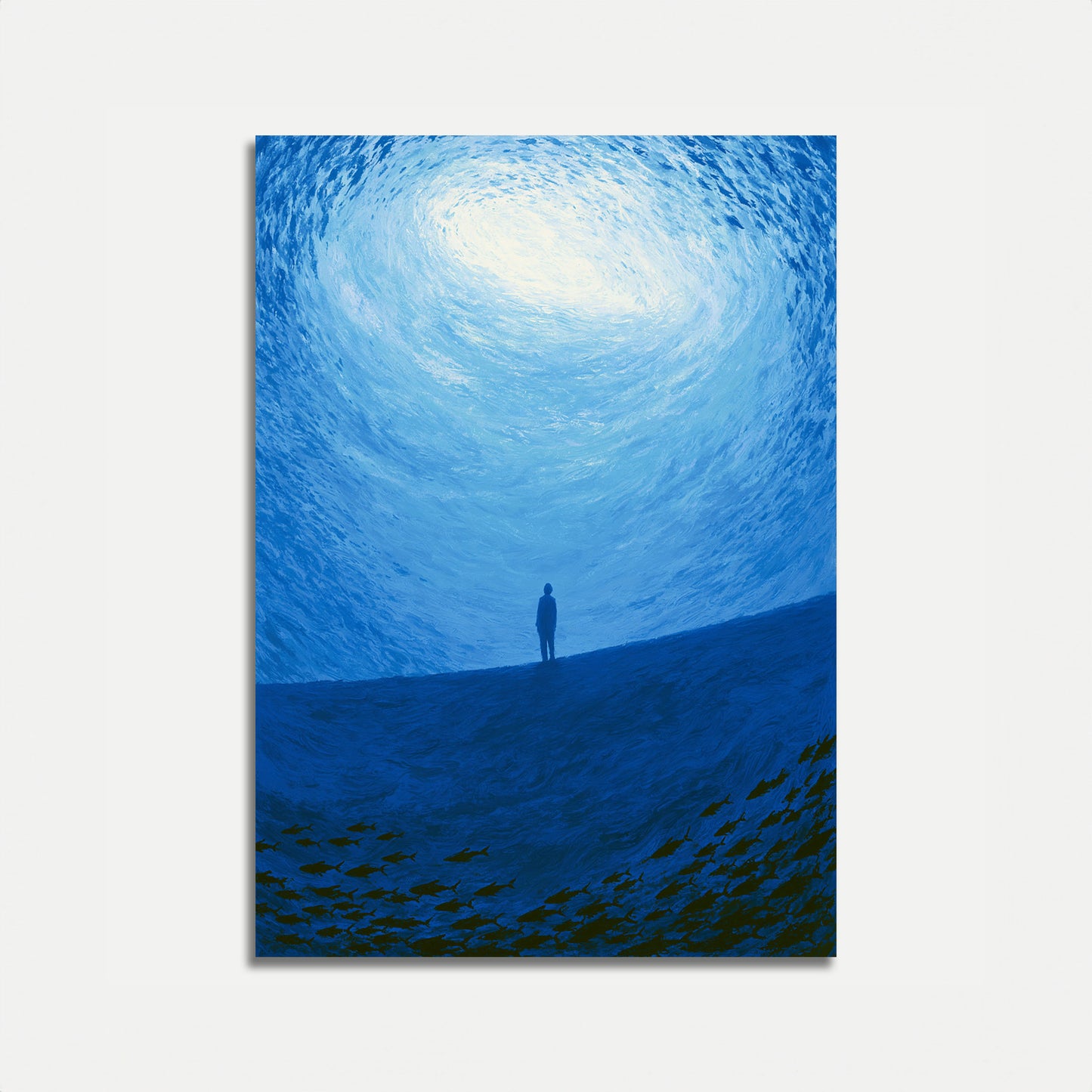 Plakat: Dykker udforsker havdybet