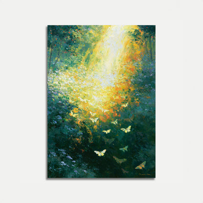 Mariposas con Luz Dorada Póster