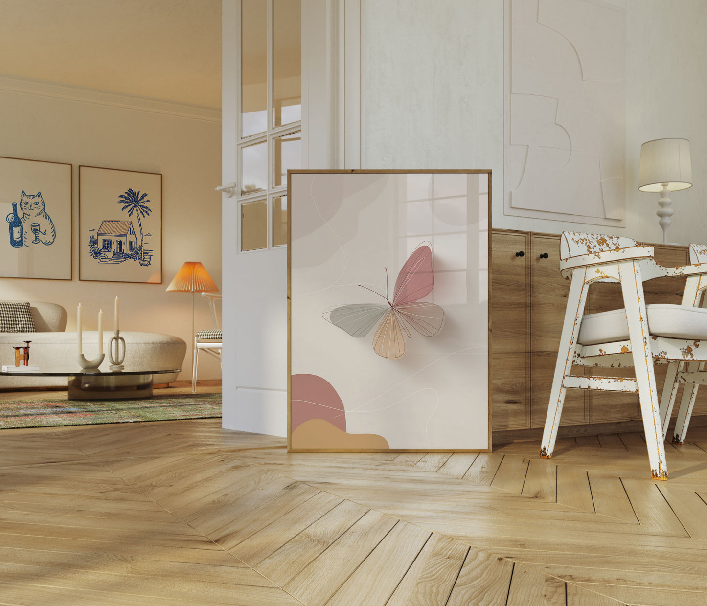 Abstract Pastel Butterfly Poster