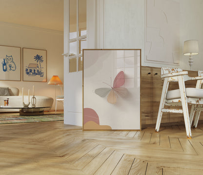 Abstract Pastel Butterfly Poster