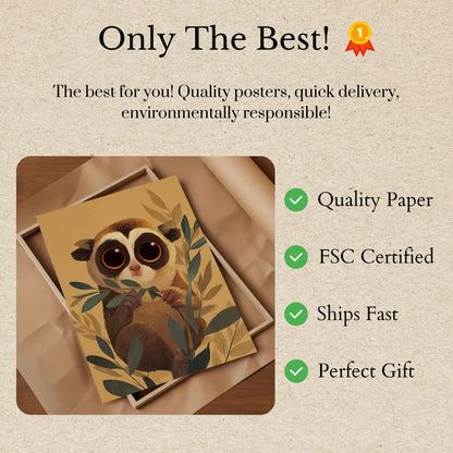 Nyfiken Lemur Med Stora Ögon Poster