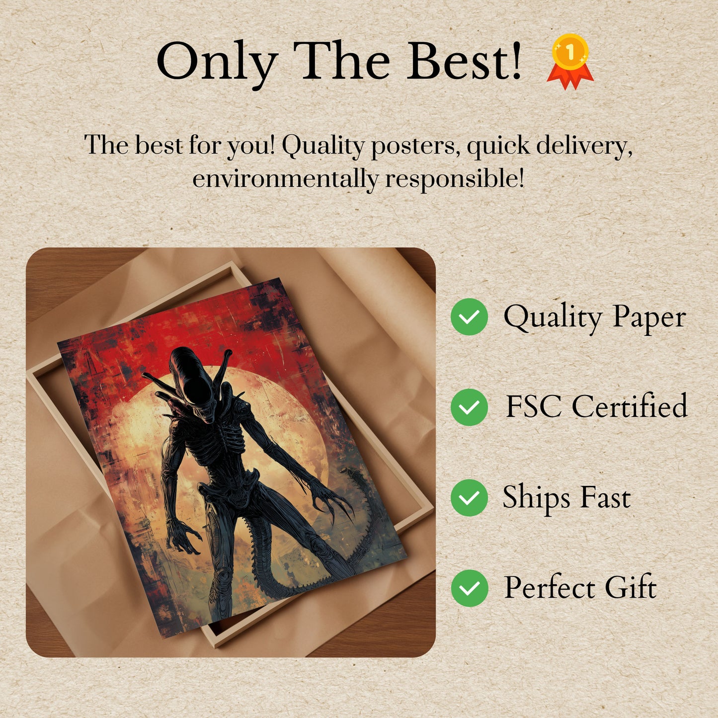 Menacing Alien Xenomorph Poster