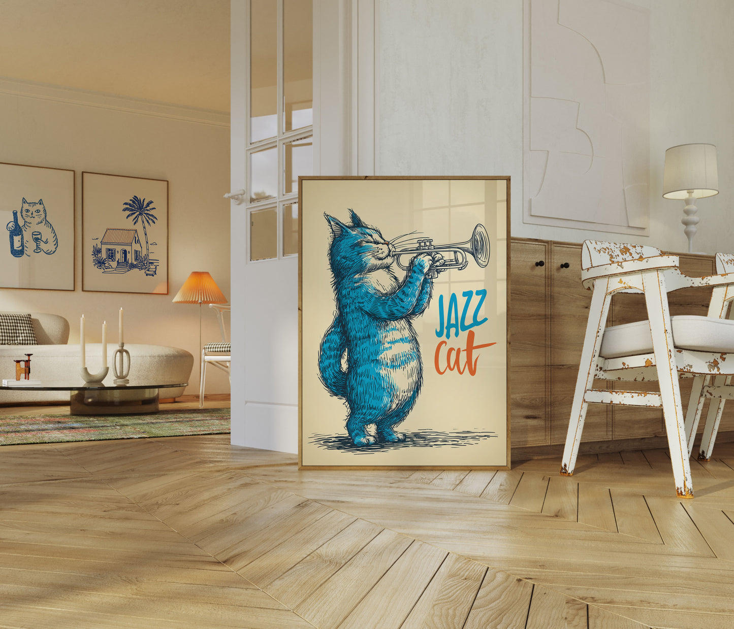 Blue Jazz Cat Musical Poster