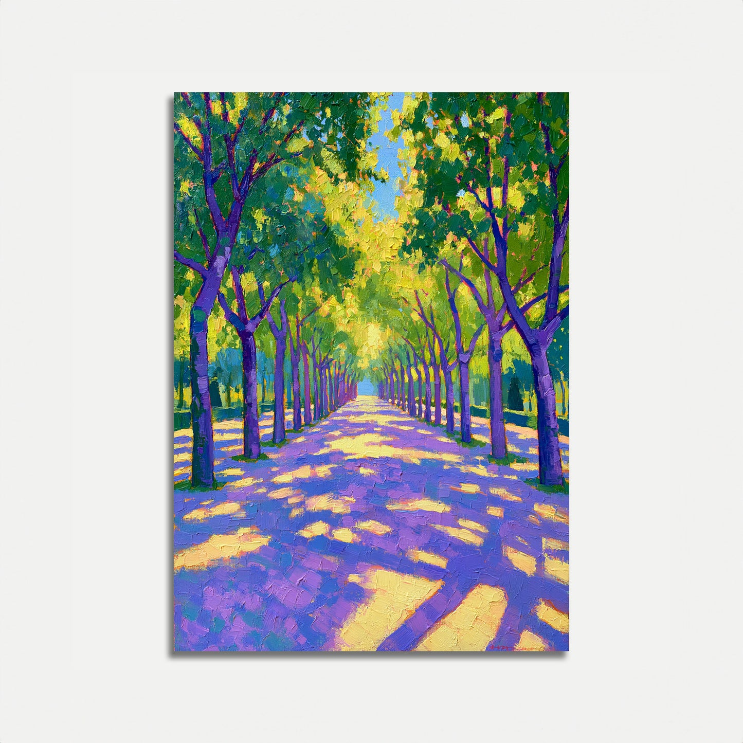Lila Baumgesäumte Allee Poster