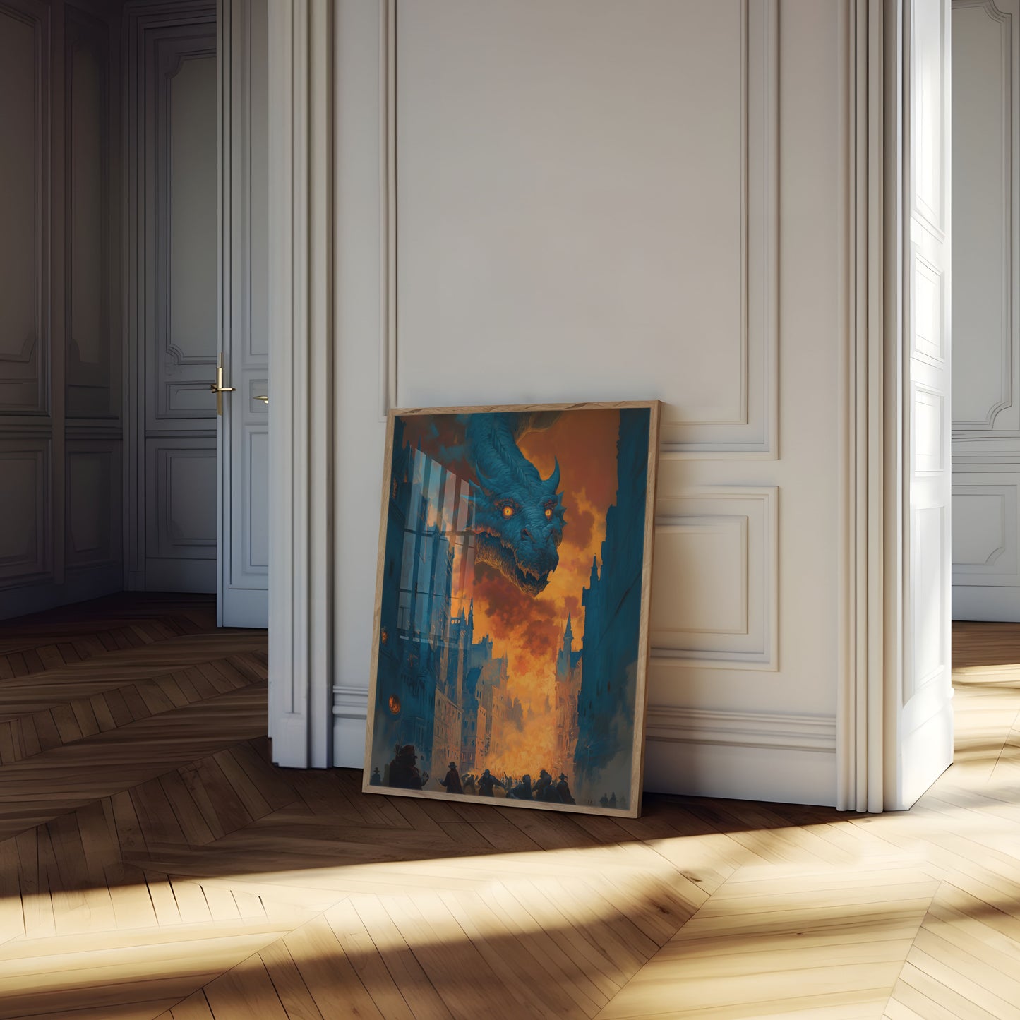 Dragon Chaos City Fire Poster