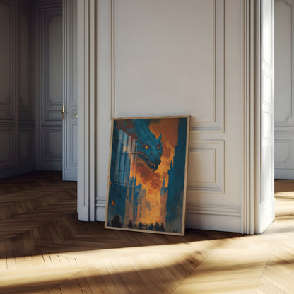 Dragon Chaos City Fire Poster