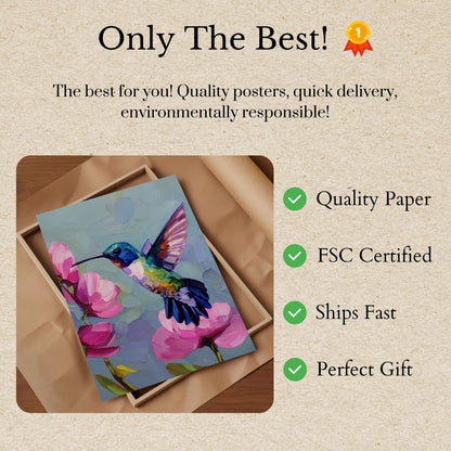 Colorful Hummingbird Dance Poster
