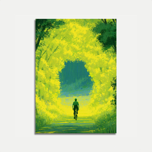 Fietsers door Groene Tunnel Poster