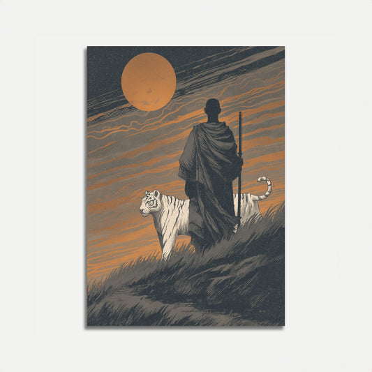 Warrior and White Tiger Poster