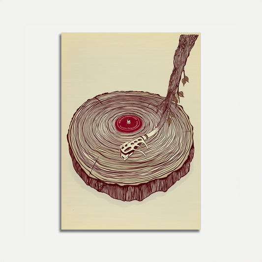 Vintage Vinyl Tree Ring Poster