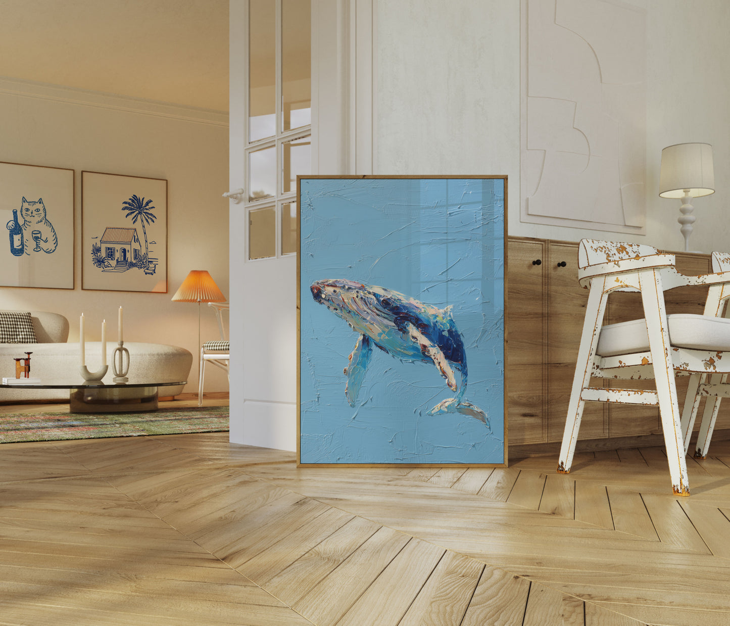 Majestic Whale Ocean Blues Poster