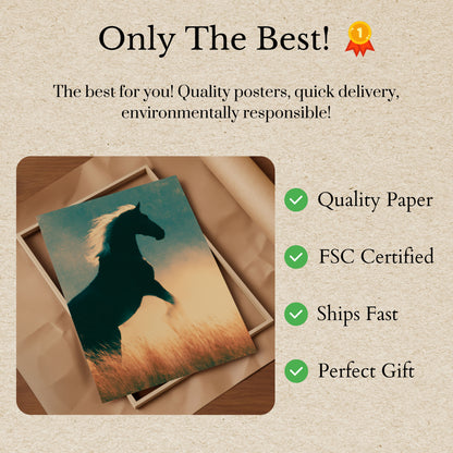Majestic Horse in Golden Light Poster