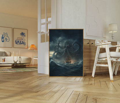 Kraken Sea Monster Encounter Poster