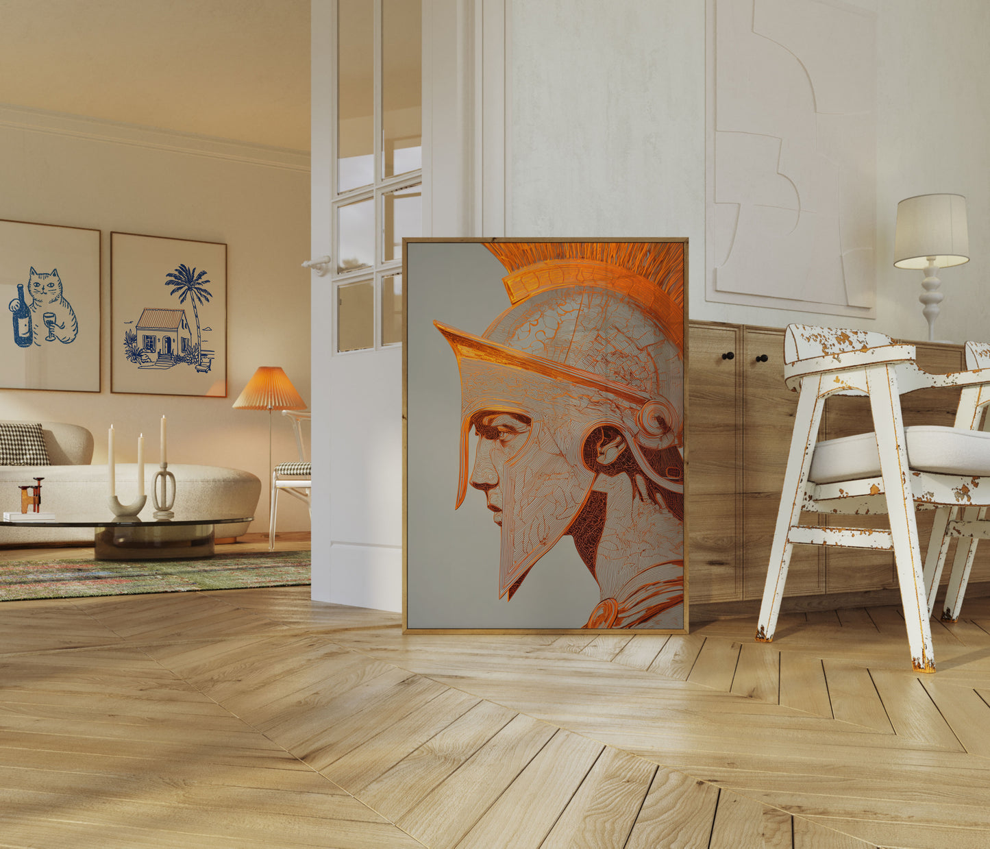 Profil Plakátu Starověkého Válečnického Přilby