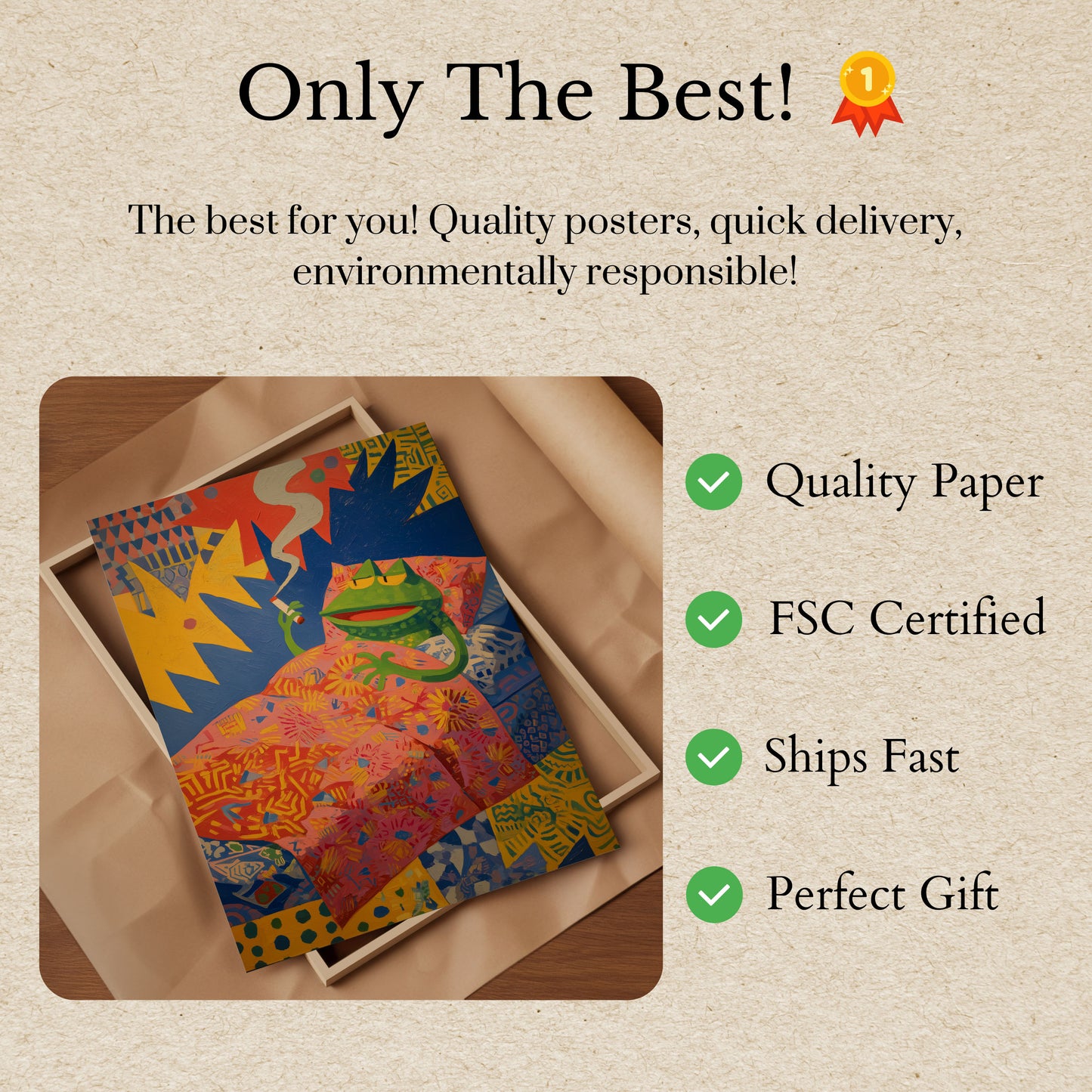 Funky Frog Abstract Art Poster