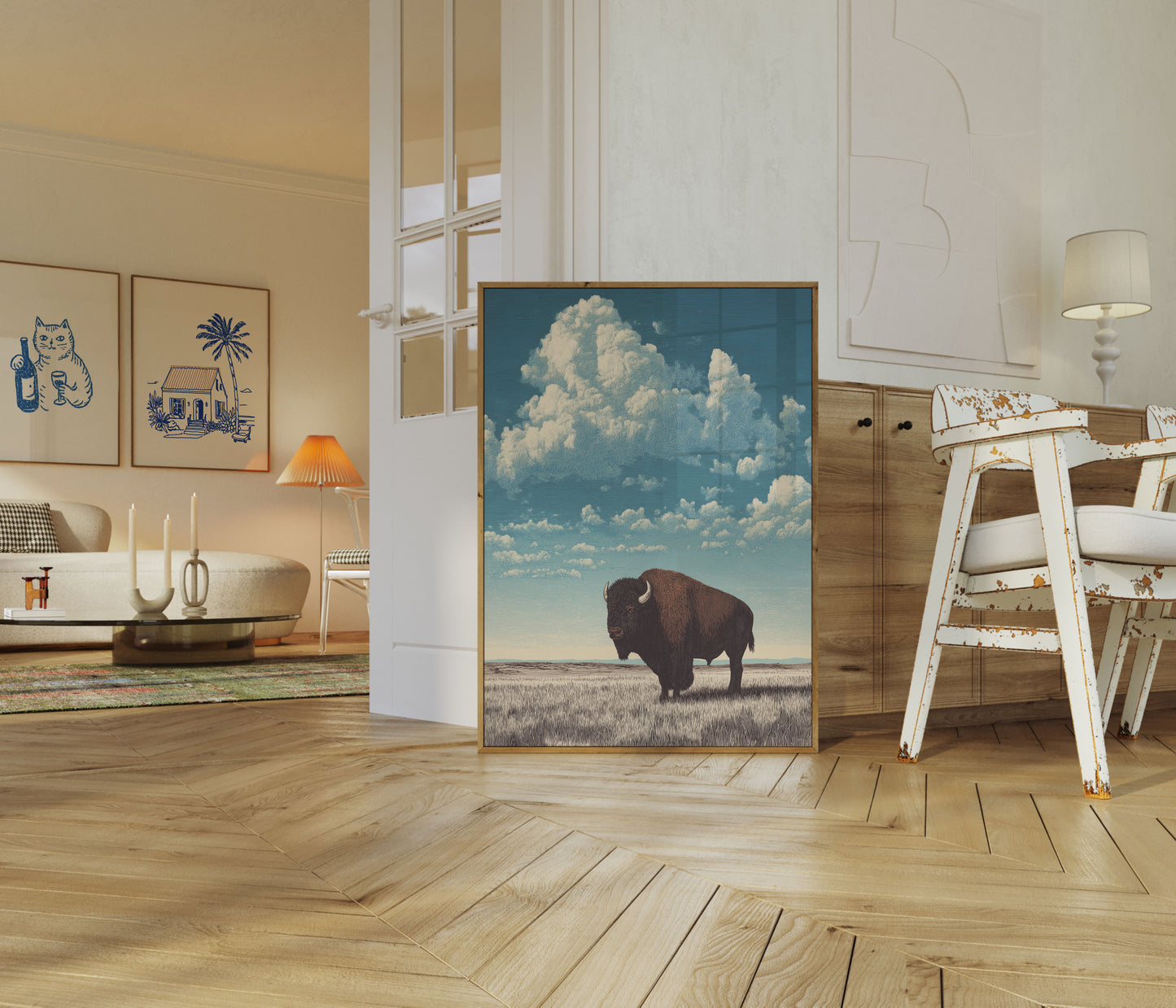 Majestueuze Bizon op de Prairie Poster
