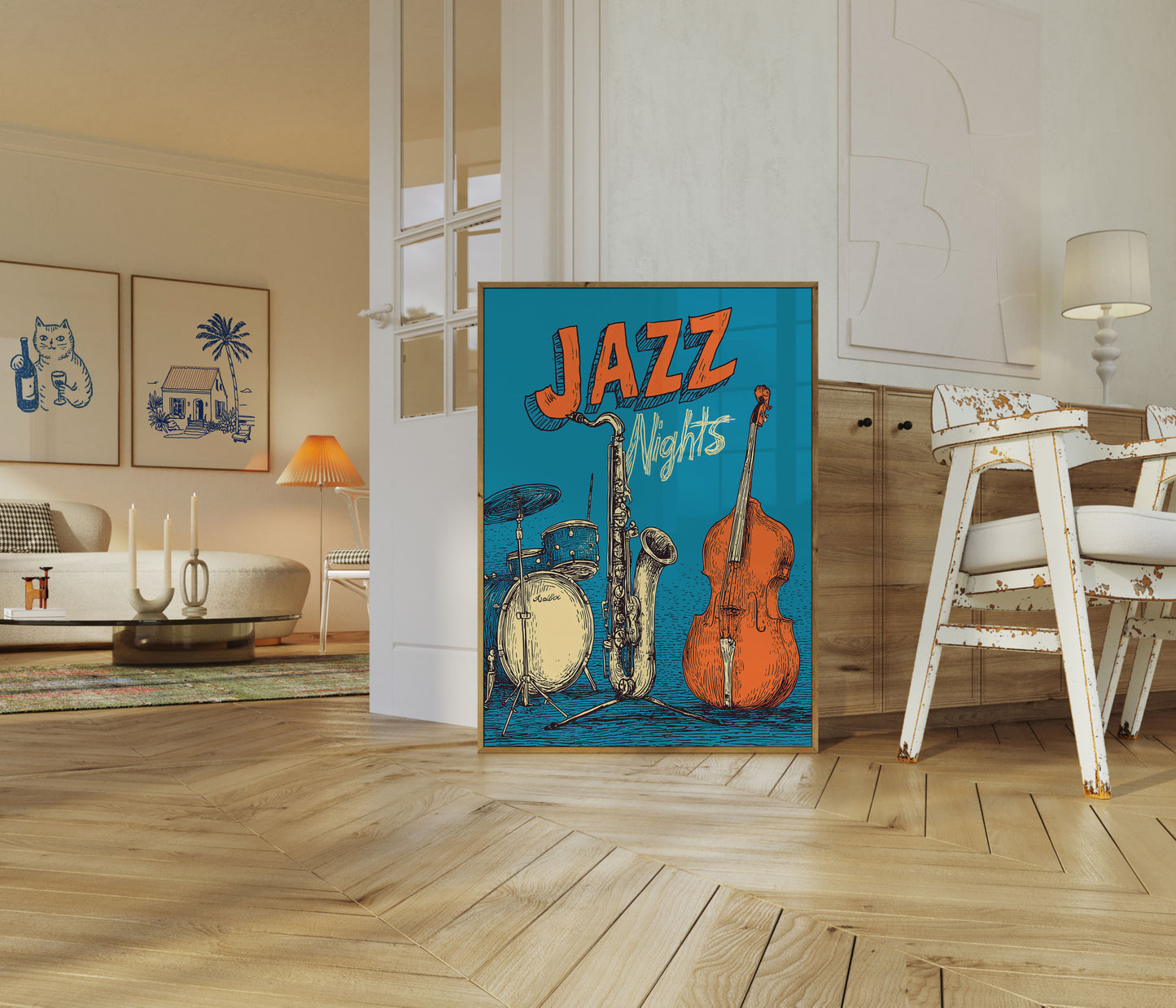 Jazz Nights Musical Instruments Poster