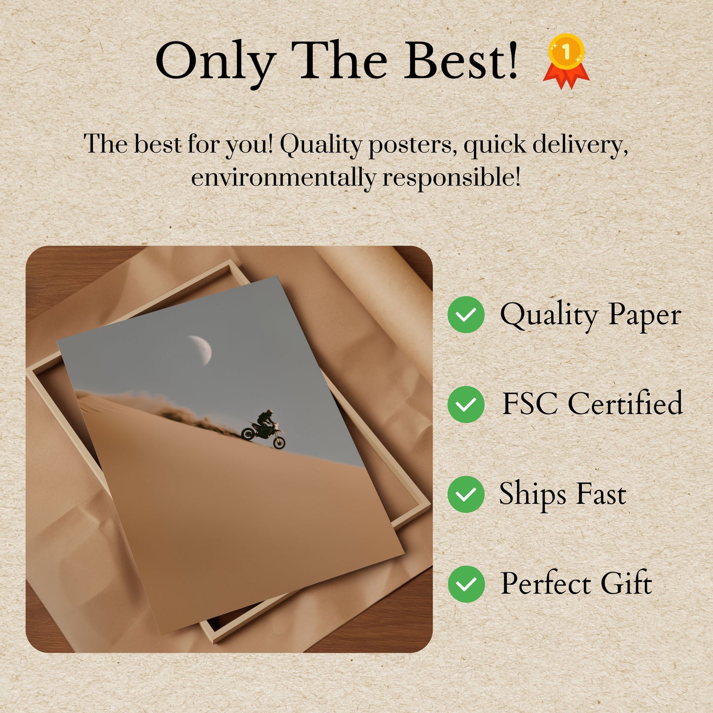 Cartaz do Motociclista de Mountain Bike do Deserto