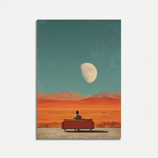 Lonely Desert Moon Poster