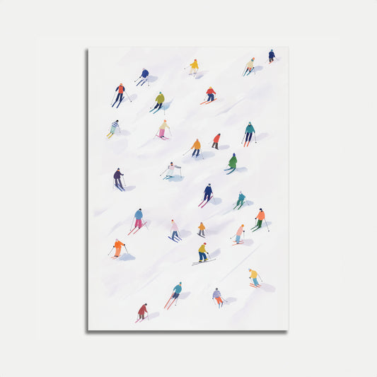 Colorful Ski Slopes Winter Poster