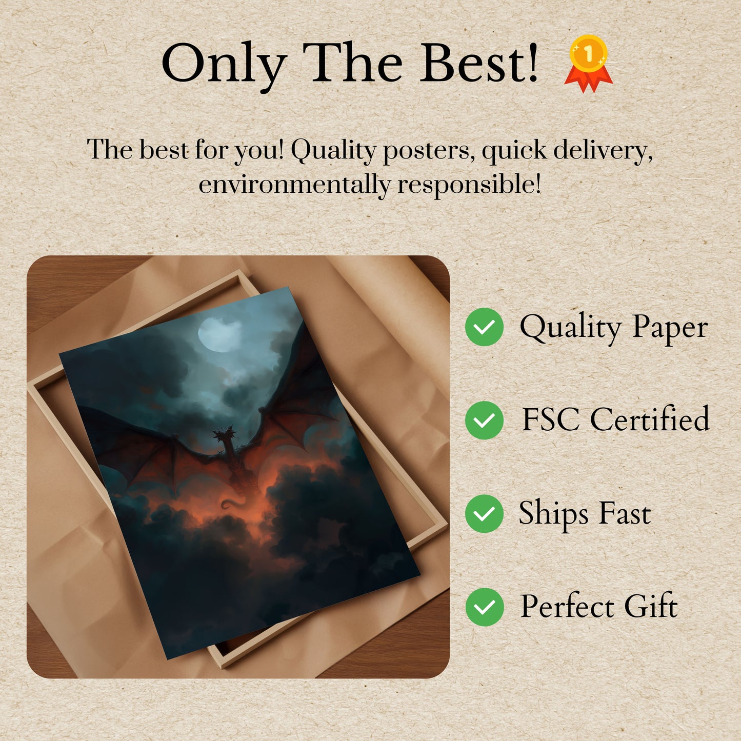 Póster de Furia lunar del dragón místico