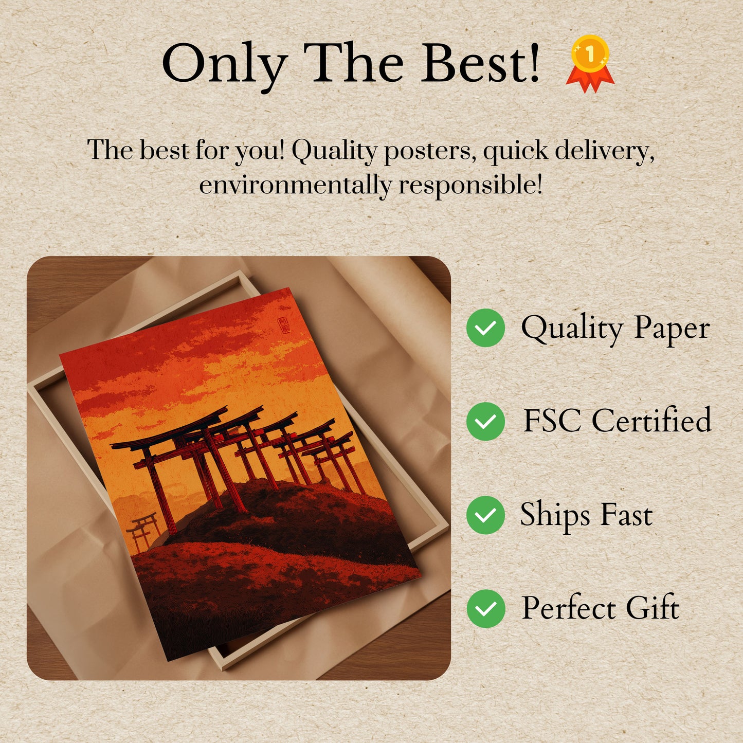 Sacred Torii Gates Sunset Poster
