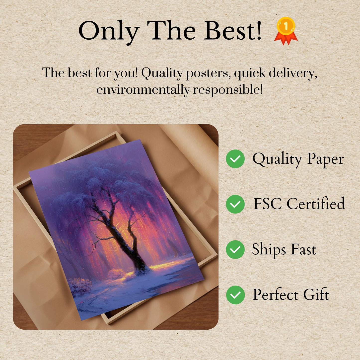 Magical Winter Tree Poster