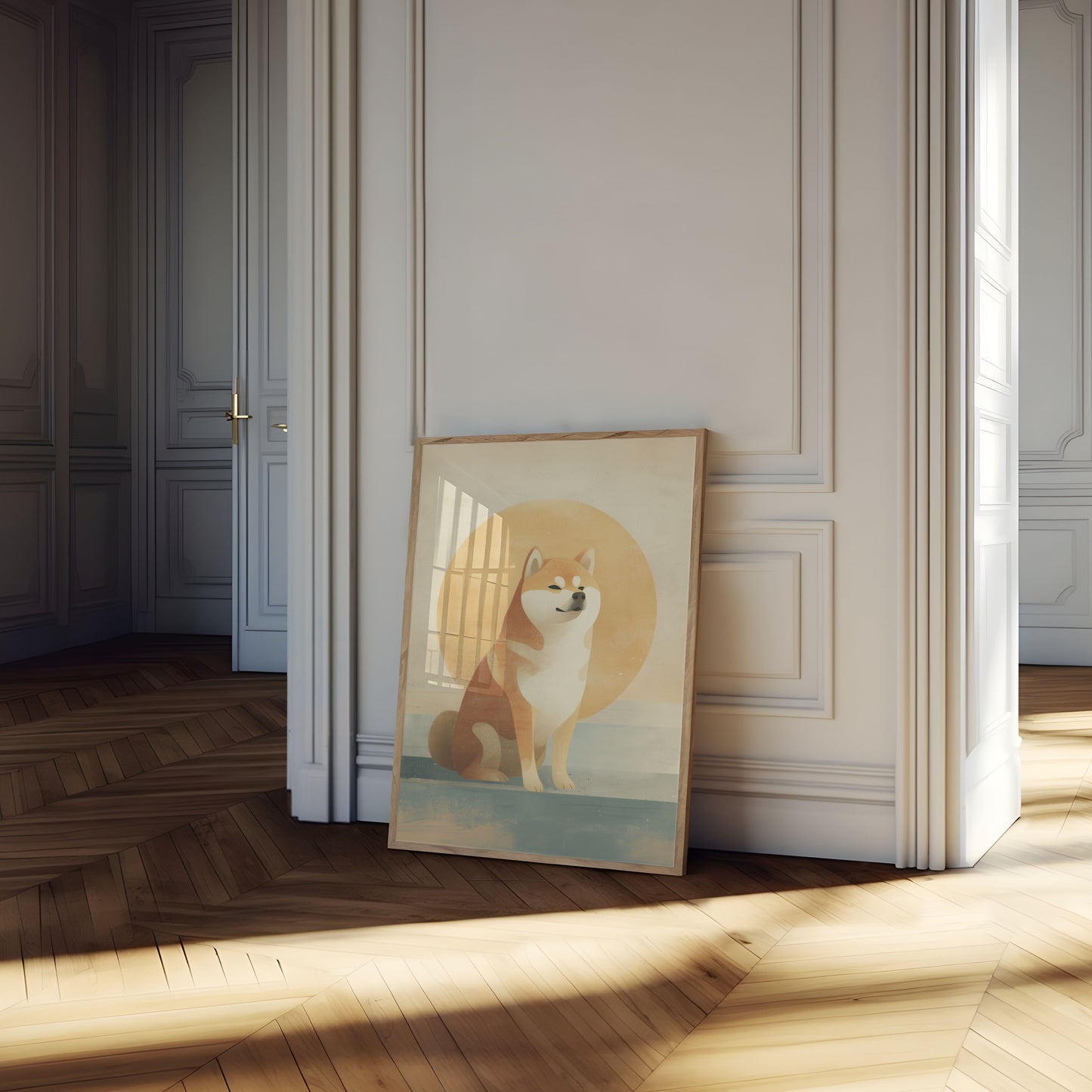 Póster de perro Shiba Inu soleado