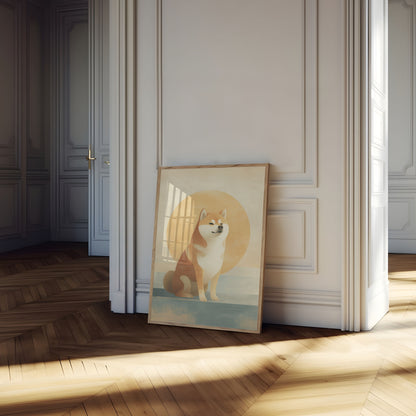 Póster de perro Shiba Inu soleado