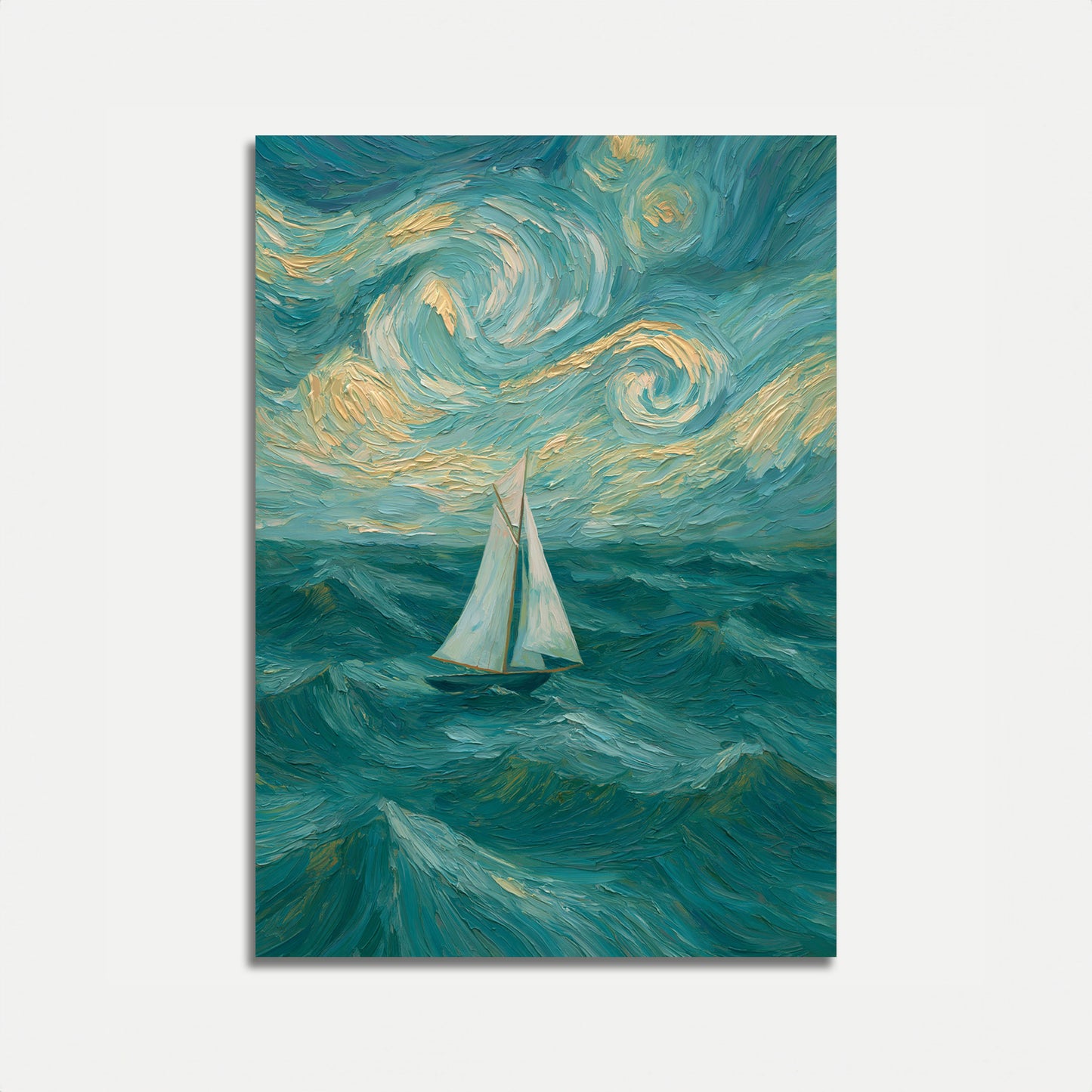 Starry Night Sailboat Ocean Poster