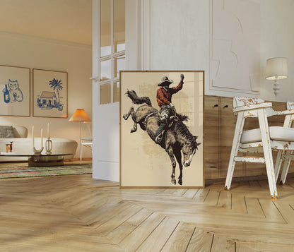 Bucking Bronco Rodeo Poster
