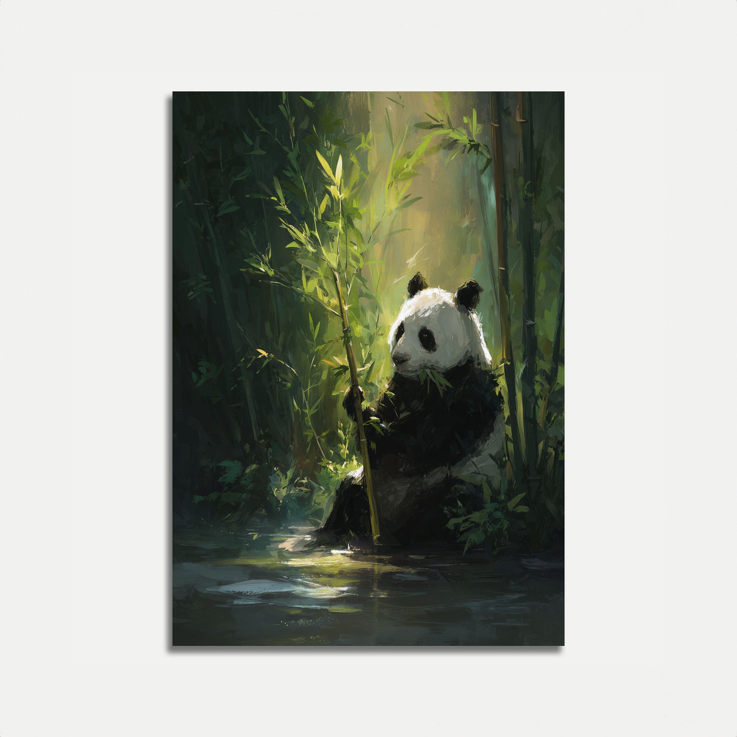 Serene Panda Bamboo Forest Poster