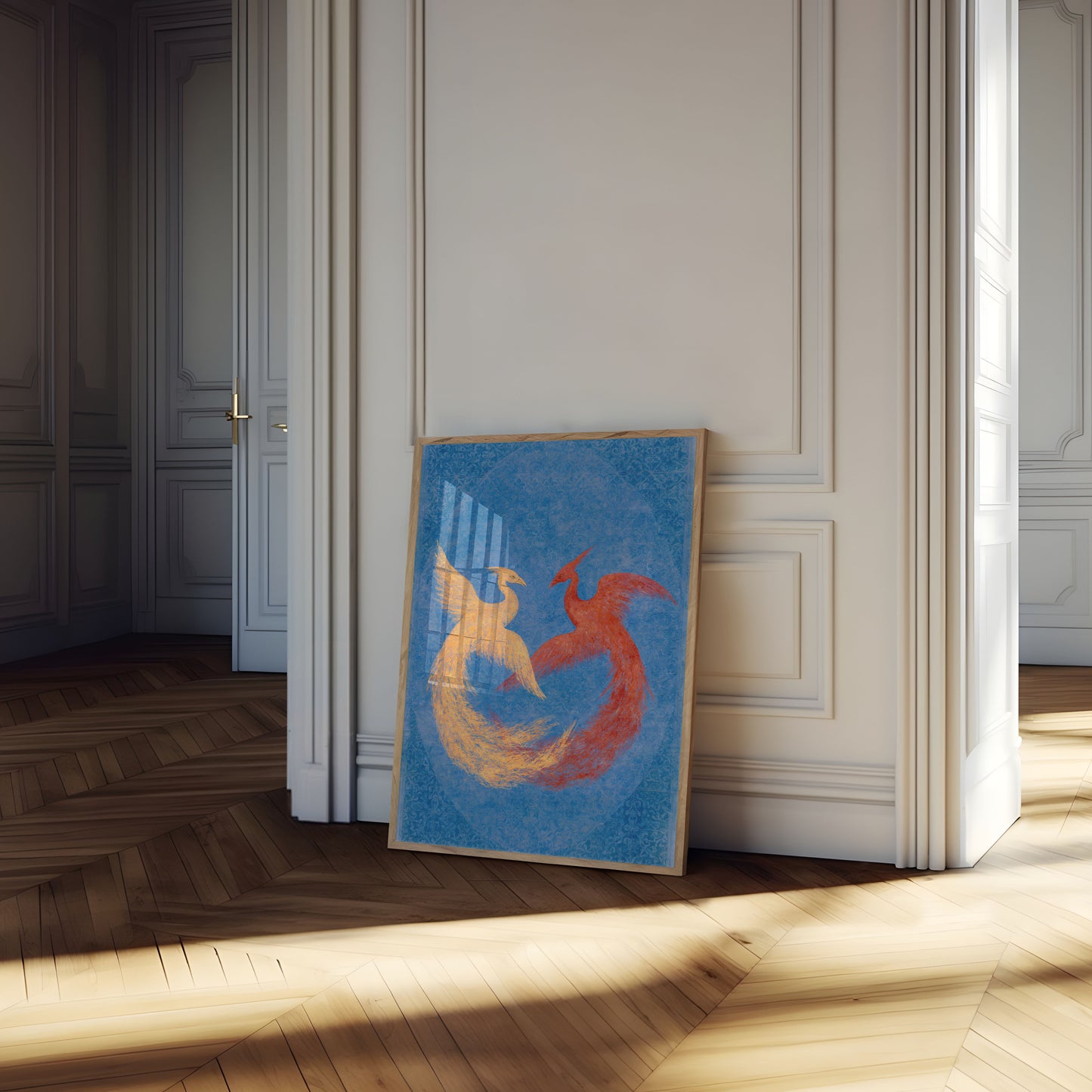 Golden and Red Phoenix Poster