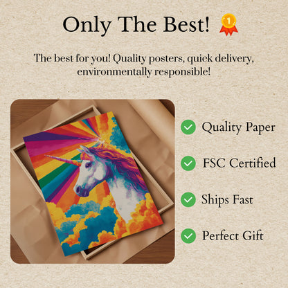 Poster Magico di Unicorno Arcobaleno
