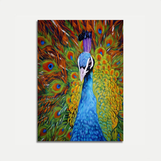 Póster de majestuosa pluma de pavo real