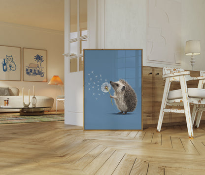 Cute Hedgehog Dandelion Poster