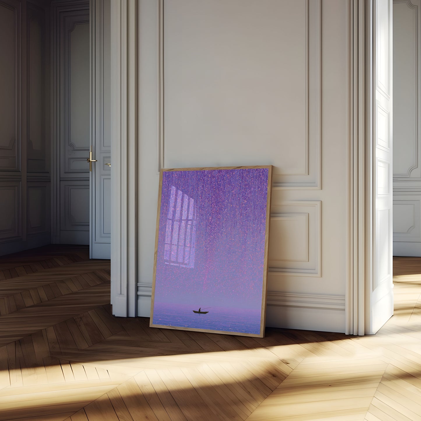 Affiche : Bateau Solitaire Sous les Étoiles