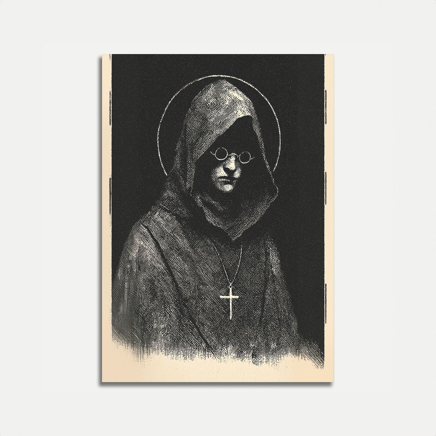 Mysterious Nun in Prayer Poster