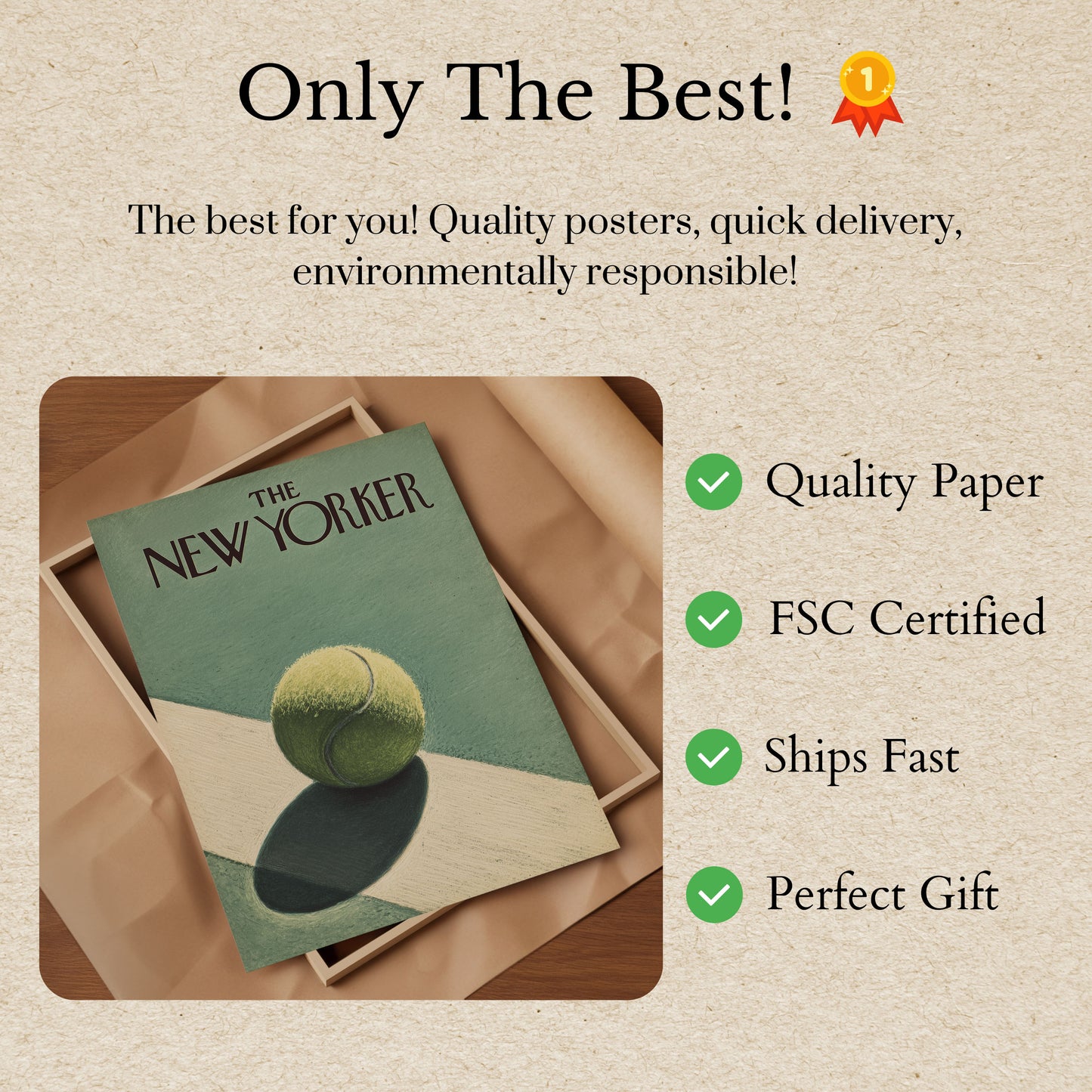 New Yorker Tennis Ball Poster