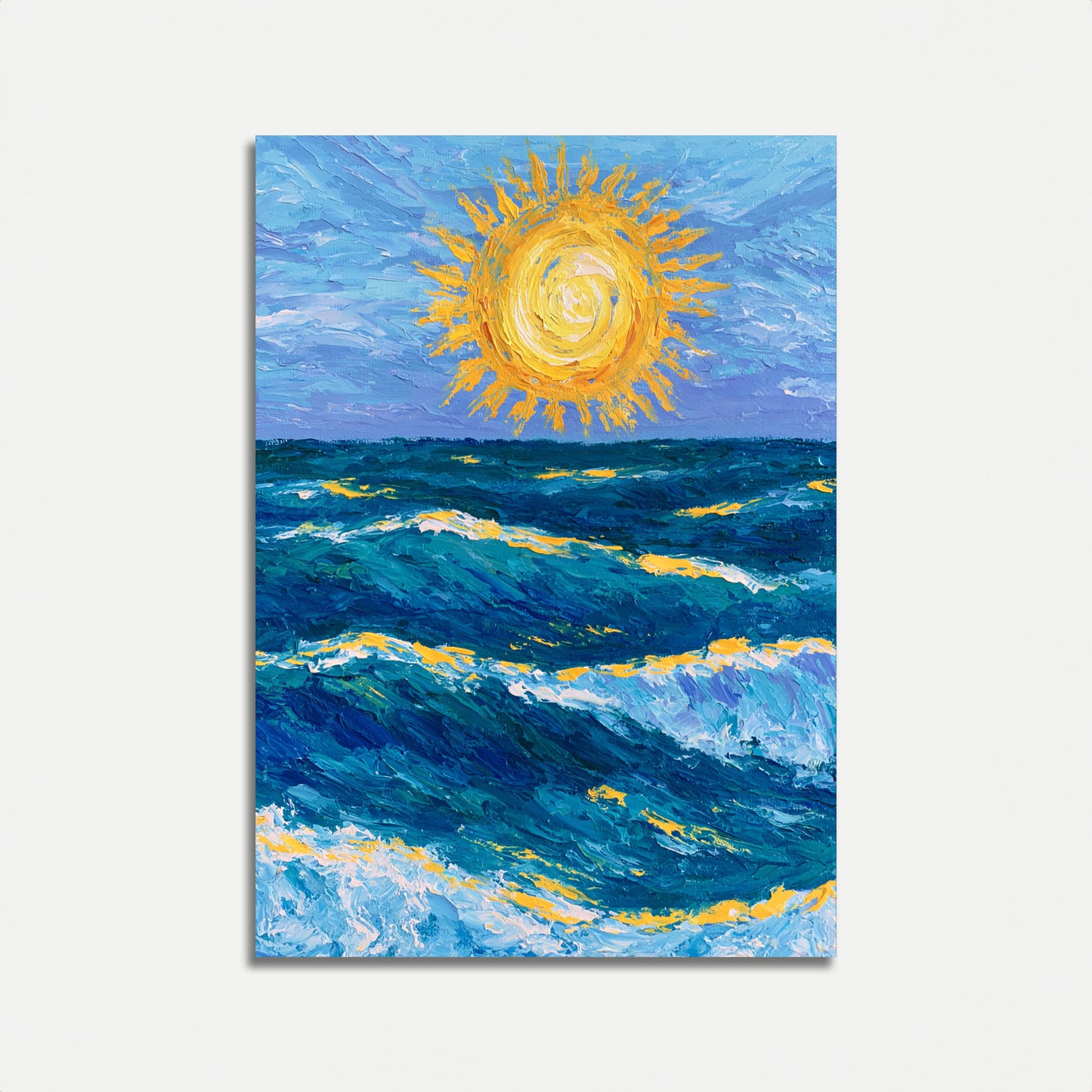 Goldene Sonne über Meereswellen Poster