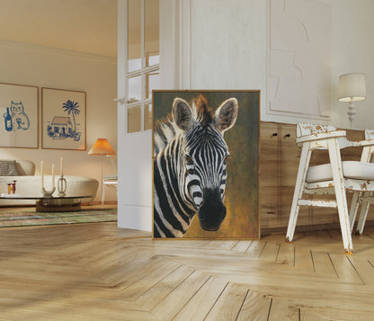 Majestic Zebra Portrait Poster