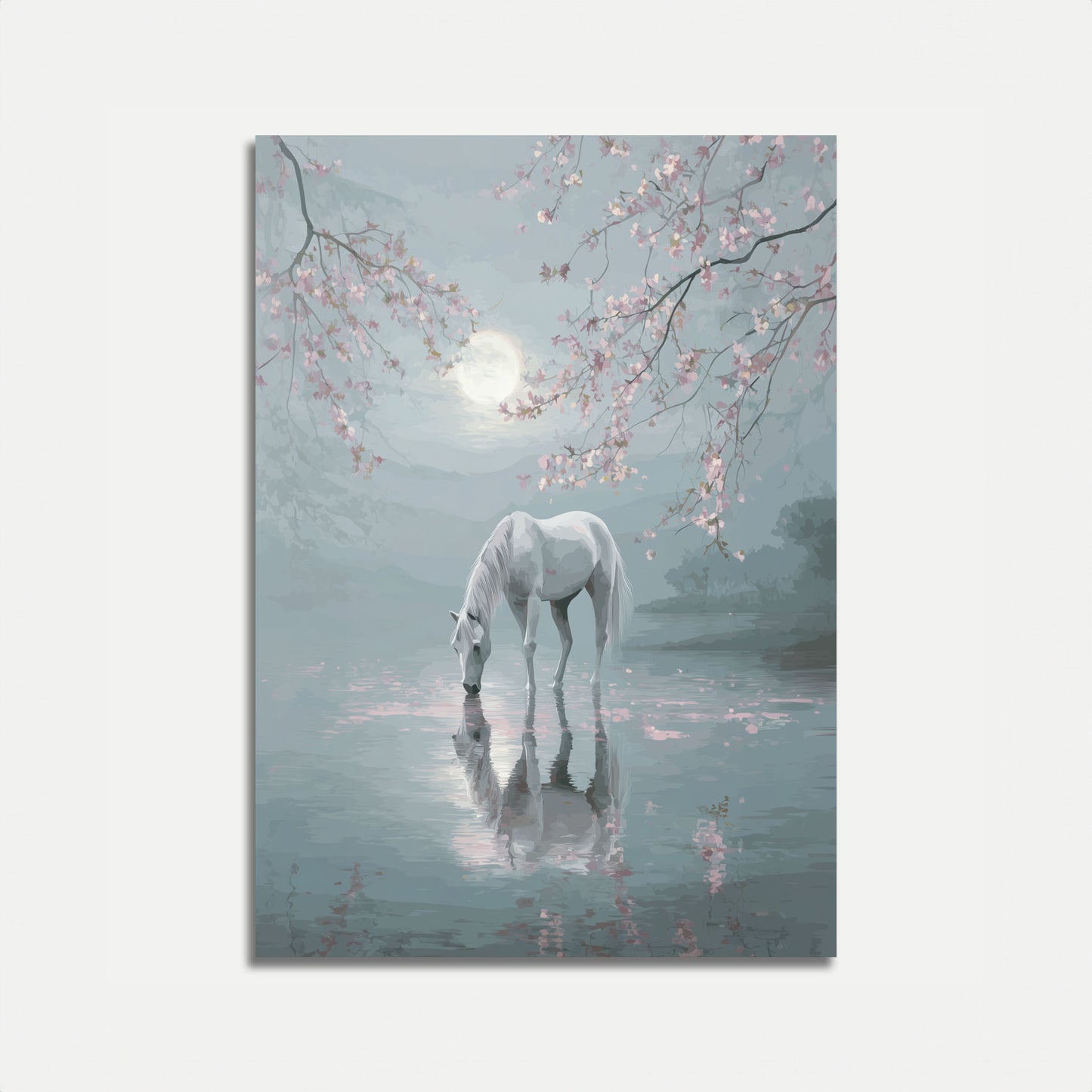 Poster di Cavallo di Ciliegio al Chiaro di Luna