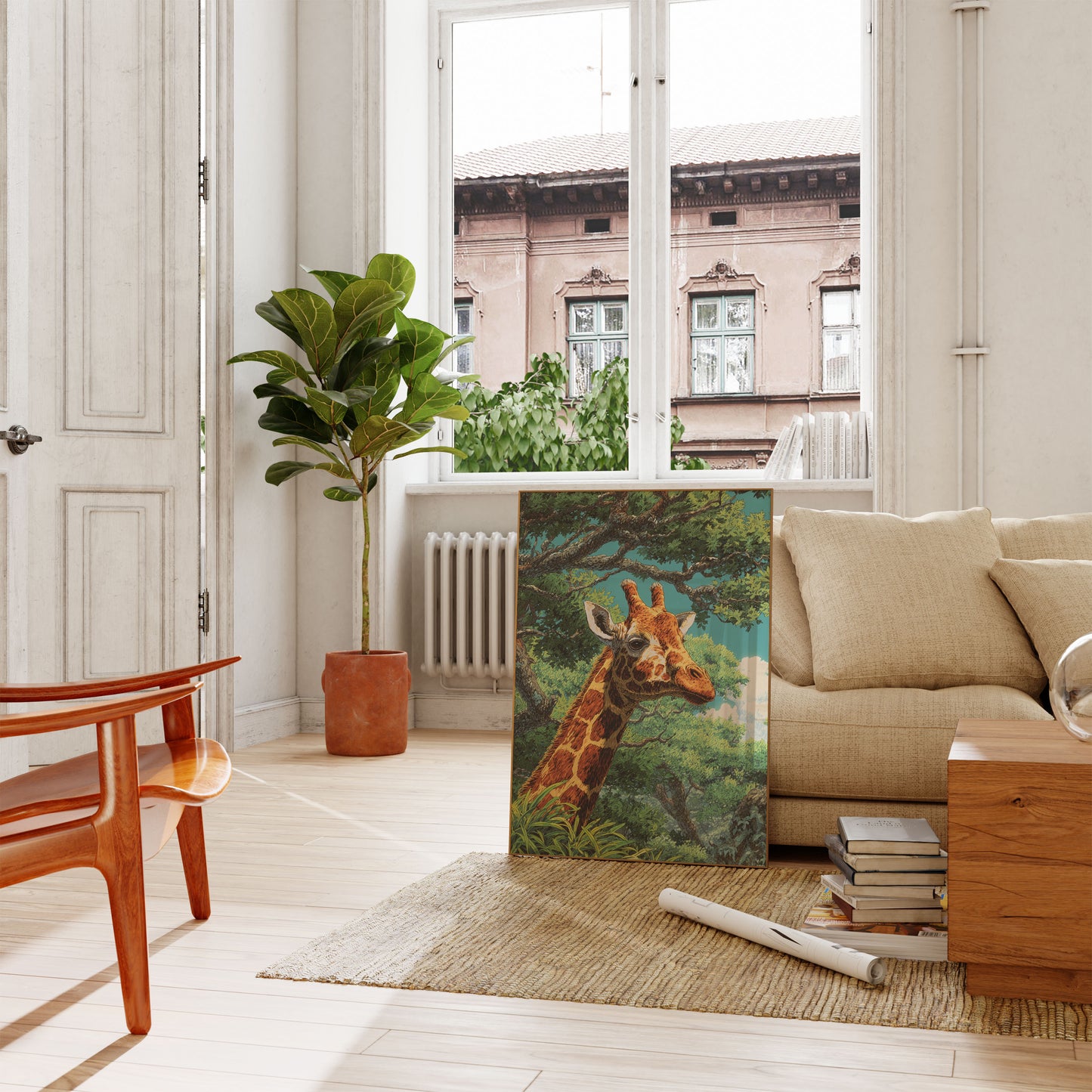 Póster de la jirafa gigante del bosque